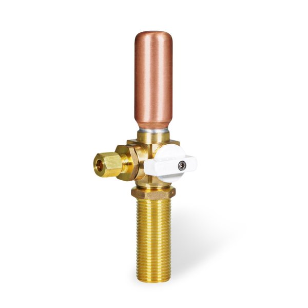 Everflow Icemaker Replacement Valve W/ Hammer Arrestor 1/2" SWT/MIP Inletx1/4" Cmprssn Outlet, Lead Free Brass 545TH